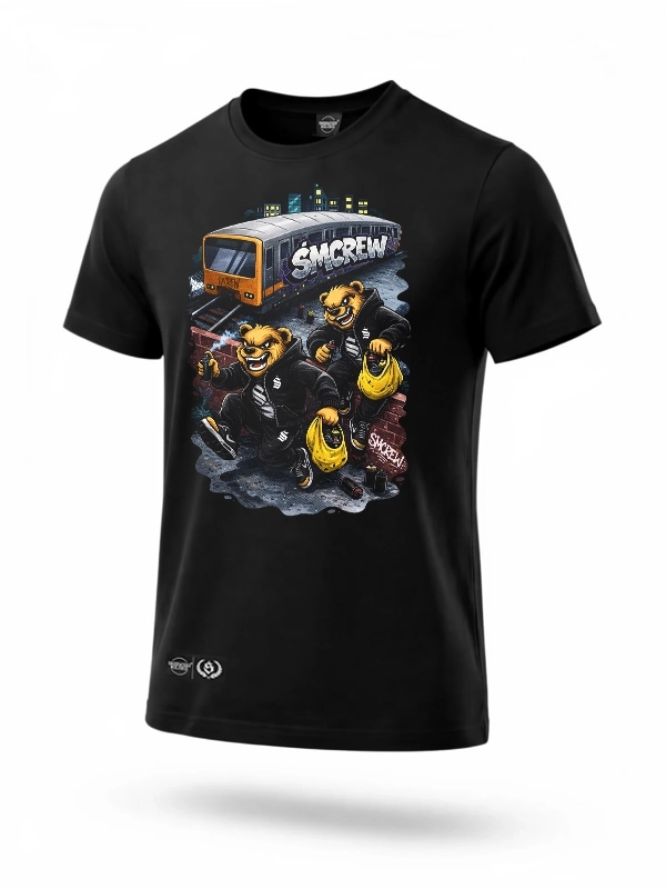 Koszulka "Graffiti" - czarna (Kolor: Czarny - Nadruk: DTF - Materiał: 100% Bawełna - Gramatura: 180g - Płeć: Unisex - Rozmiar: XL)