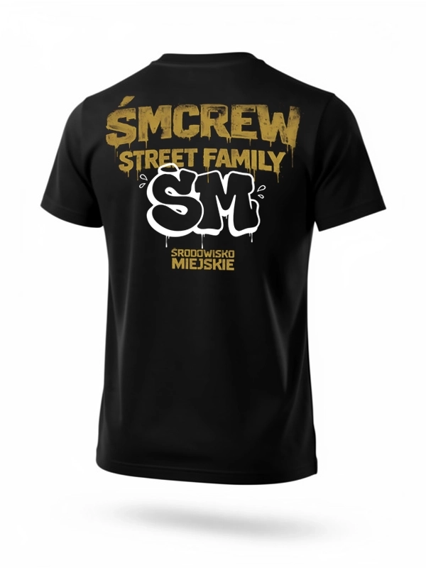 Koszulka "ŚM Gold" - czarna (Kolor: Czarny - Nadruk: DTF - Materiał: 100% Bawełna - Gramatura: 180g - Płeć: Unisex - Rozmiar: XL)