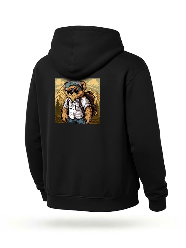 Bluza z kapturem "All time on tour Bear Classic" - czarna (Kolor: Czarny - Nadruk: DTF - Materiał: 80% Bawełna, 20% Poliester - Gramatura: 320g - Płeć: Unisex - Rozmiar: S)