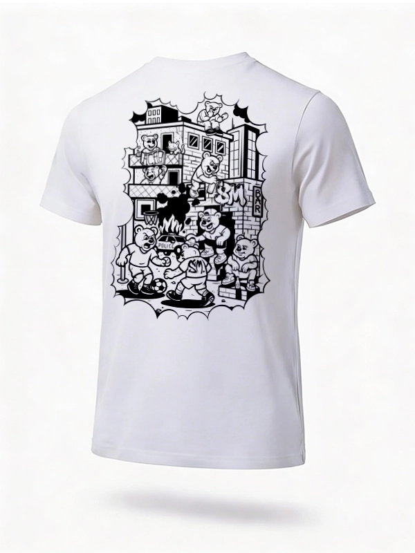 Koszulka "Urban Jungle" - biała (Kolor: Biały - Nadruk: Sitodruk - Materiał: 100% Bawełna - Gramatura: 180g - Płeć: Unisex - Rozmiar: L)